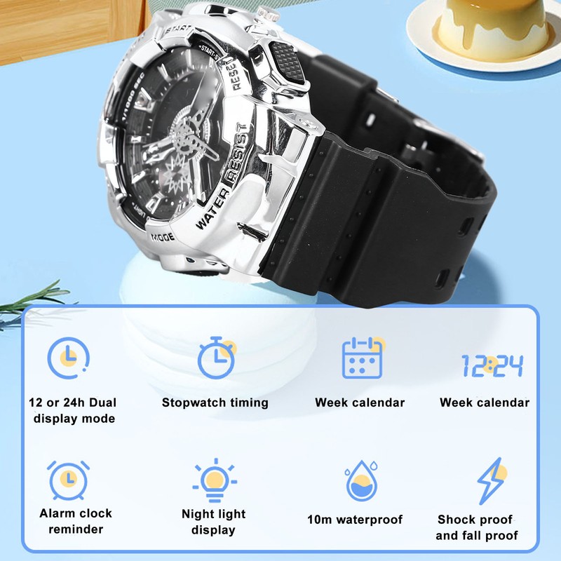Kids Digital Watch Waterproof Multifunction Durable Easy to Read Electronic