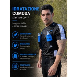 MARLOAR Zaino Trail Running con 2 Soft Flask – Gilet Idratazione Ultraleggero e Traspirante per Corsa, Trail ed Escursionismo – Vestibilità Stabile (NERO E BLU, M)