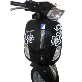 Sticker Kits for Vespa S Scooter & Scooter Hibiscus (Anthracite) + 20 Mini Butterflies