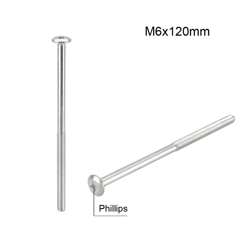 sourcing map M6x120mm Phillips Head Machine Screws Zinc Plated Cross