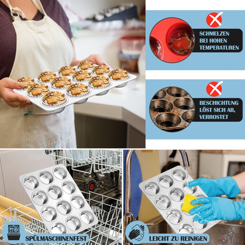 HaWare Stainless Steel Muffin Mould for 12 Muffins