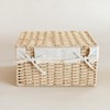 Rattanzenith Wicker Basket with Lid Paper Rope Storage Baskets for