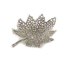 Decorative Leaf Bowl, Metal, Silver, 2 Sizes, Bowl in Leaf Design, Serving Bowl, Silver Leaf Bowl, Pattern: Small
