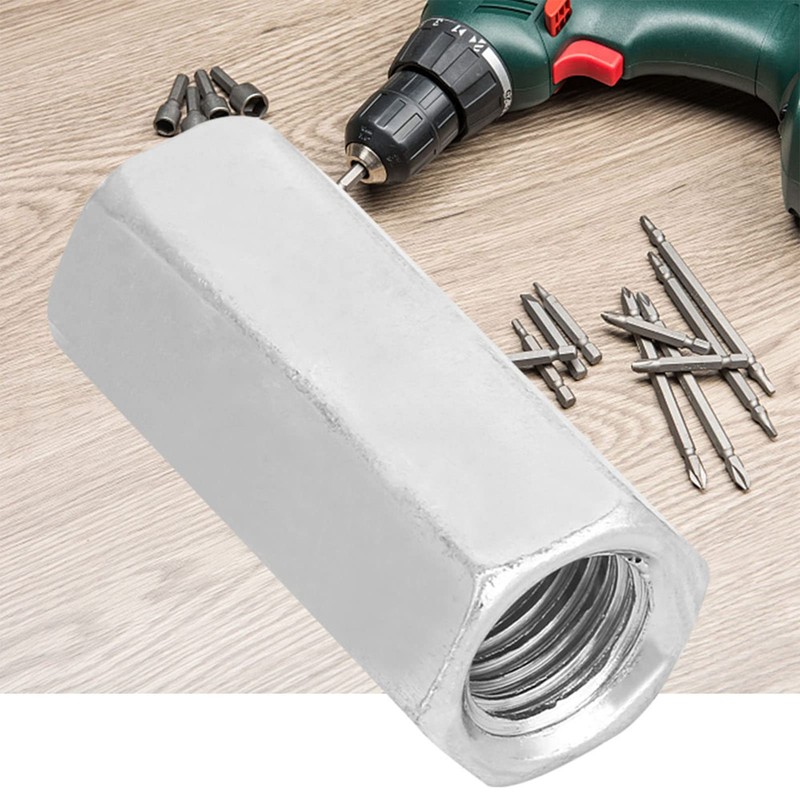 2pcs Zinc Plated Steel M16*50 Long Hex Nut Hexagonal Thread