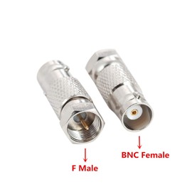 F to BNC, 10 Pack F Male to BNC Female Adapter Coax Connector for Radio Antenna and Video Applications