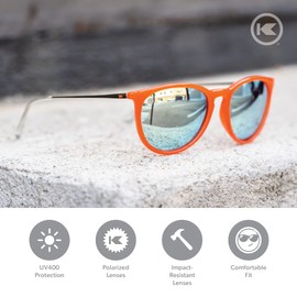 Knockaround Mary Janes Polarized Sunglasses for Women & Men - Impact Resistant Lenses & Full UV400 Protection, Sweet & Sour Red