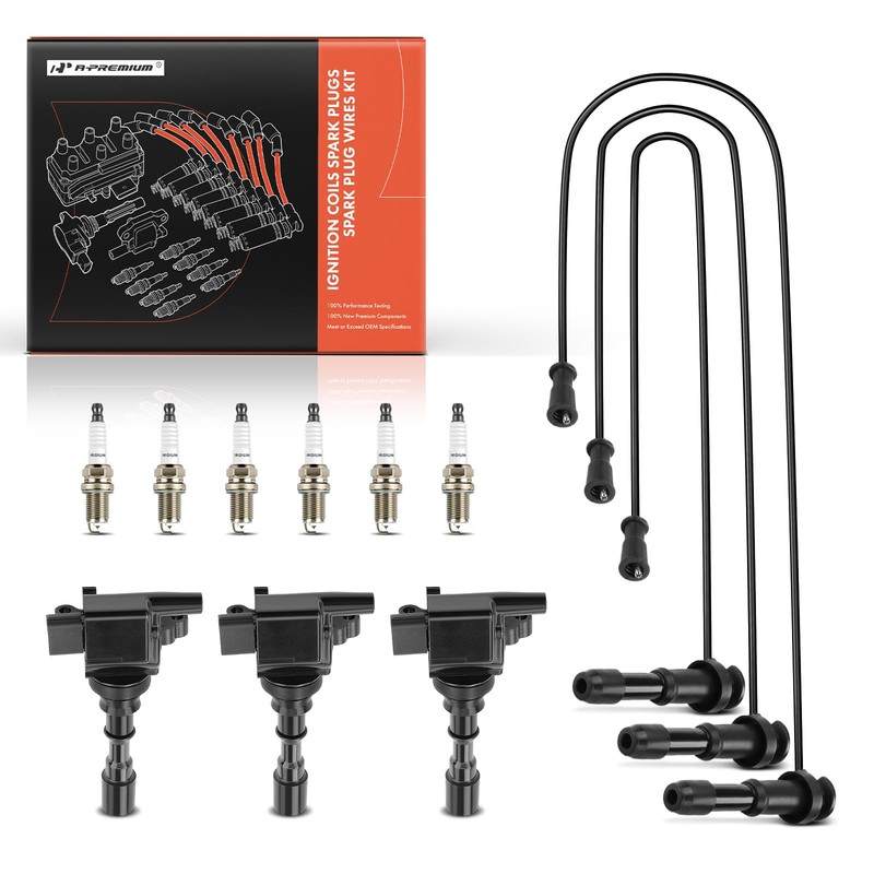 A-Premium 3 Ignition Coils with 3 Wire and 6 Iridium