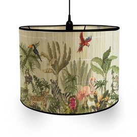 FANSU Lampshade for Table Lamp, Animal and Plant Print Lampshade Pendant Lamp Cover for Floor Lamp, Table Lamp, Ceiling Light, Living Room, Modern Decoration (Zoo)