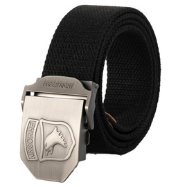 White Fang BT865 Men's Belt, Casual, Cool, Eagle, Hawk, GI Belt, Gacha Belt, Simple, Students, Plain, Black