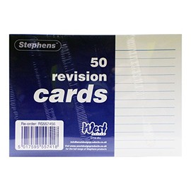 Stephens Revision Flash Cards Pack of 50, Flashcards are Ideal for Home and School Use, Perfect Supplies for Exam Preparation, Presentations, Notes, Messages, Handwriting with Pens and Biro
