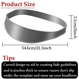 Neckline Shaving Template and Hair Trimming Guide, High-Grade Curved Durable Silicone Haircut Band for DIY Home Haircuts Fade and Taper Guide for Clippers-Gray