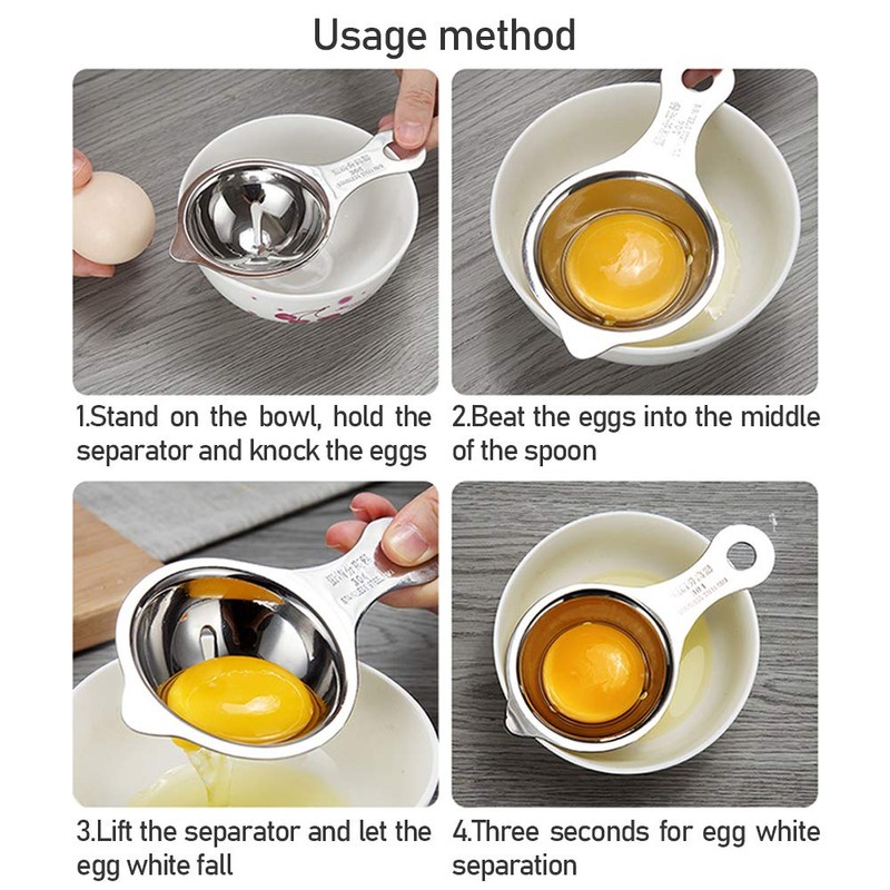 Egg Separator, Stainless Steel Egg White Separator and Egg Yolk