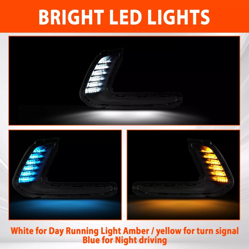 WenQi For 2016-2018 Hyundai Elantra LED DRL Turn Signal Night