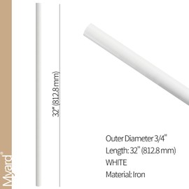 Myard 32 Inches Classic Hollow Round Iron Deck Balusters Furniture for Deck Railing Porch Staircase Banister Balustrade (25-Pack, White)