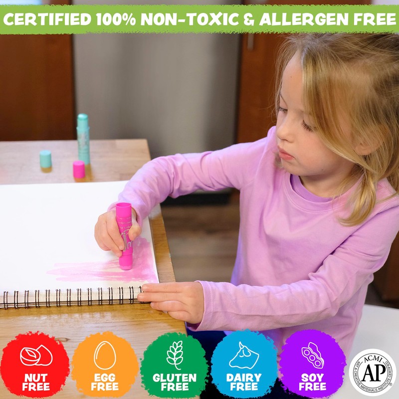 Kwik Stix Solid Tempera Paint Sticks, 12 Colors, Washable Paint