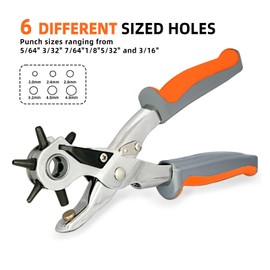 Leather Hole Punch, BILLION GOLD Heavy-Duty Belt Hole Puncher, Multi Sizes Hole Punch Tool for Leather, Belt, Watch Straps, Saddle, Cards