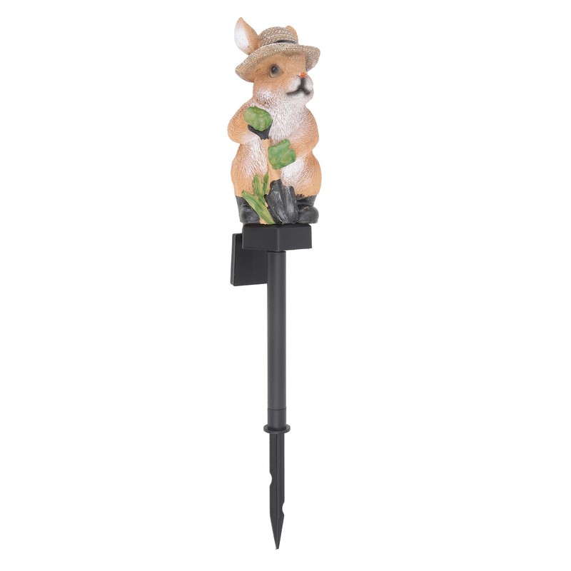 Solar Garden Light Bunny Statue Plastic IP65 Waterproof All Weather