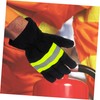 NOLITOY 1pair Insulated Firefighter Gloves Heat Resistant Reflective Strip for