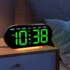 PZJFH Digital Alarm Clock, Black Case with Green LED Display
