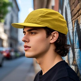 Clakllie Flat Brim Baseball Cap Quick Dry Sport Hats Quick Dry Running Hat Short Bill Hat Classic Bike Board Hats,Yellow