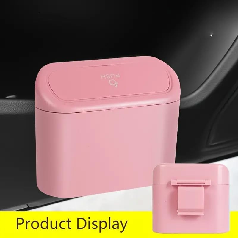 AIMALL Multifunctional Car Trash Can with Spring Lid, Foldable Hanging