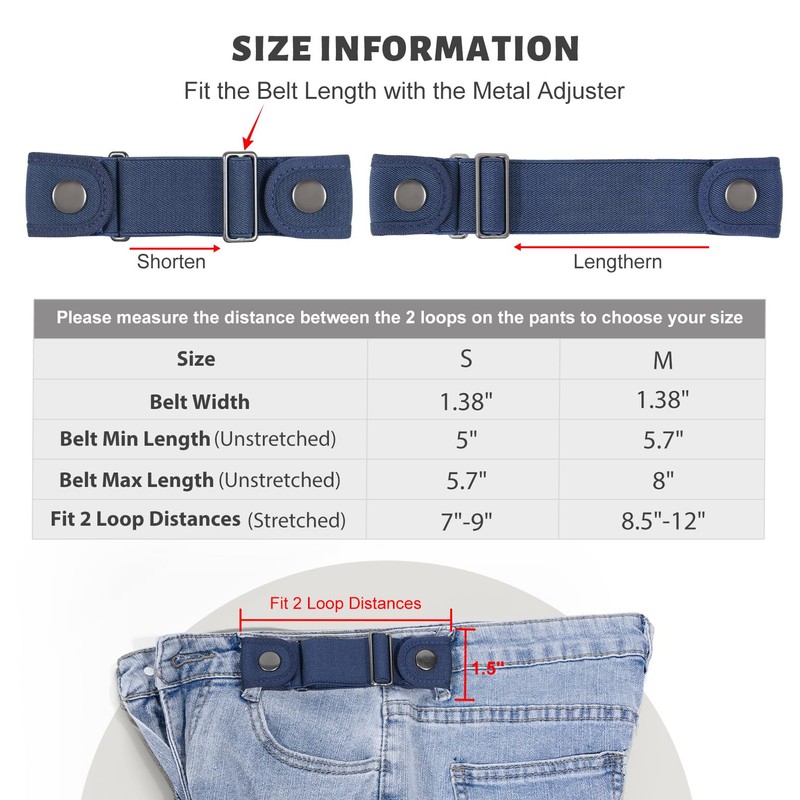 BELTROAD No Buckle Belts for Men Women Side Belt without