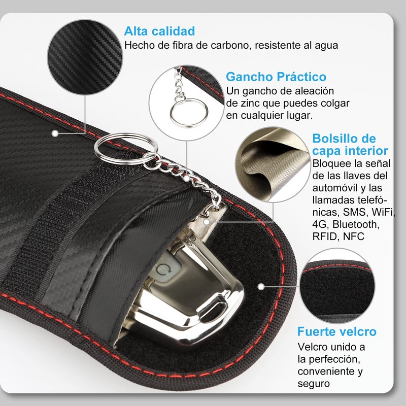 Diyife Mini Bolsa Faraday para Llaves de Coche, 2 Pack