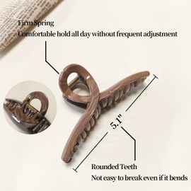 Nalodu 5 Inch Extra Large Claw Clips, 13 CM No Slip Glossy Jumbo Unbreakable XL Hair Clips for Thick Long Curly Hair, Big Hair Claw Clips, 2 Pack