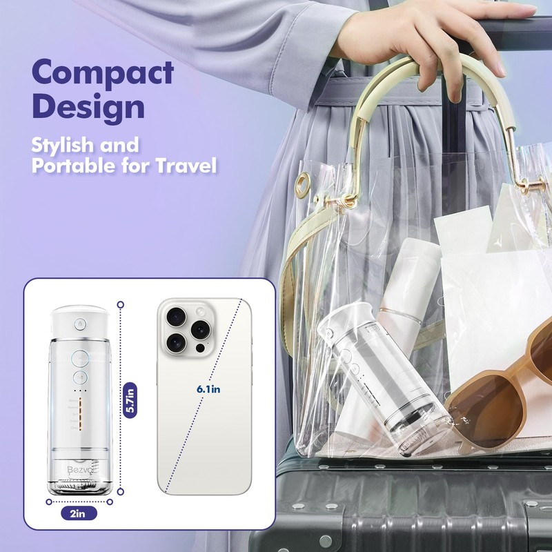 Bezvoi Mini Portable Water Flosser, 5 Modes Oral Irrigator with