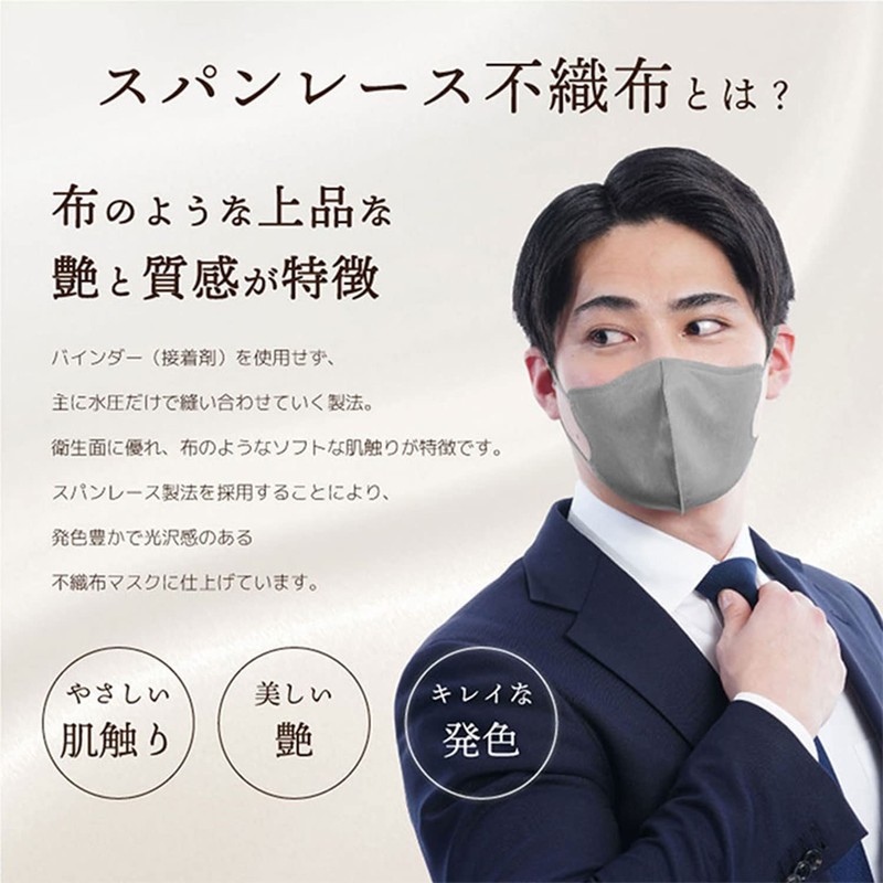 [医食同源ドットコム] 【90枚 30枚入x3箱】 iSDG 立体型スパンレース不織布カラーマスク SPUN MASK 個包装 ネイビー 30枚入×3箱