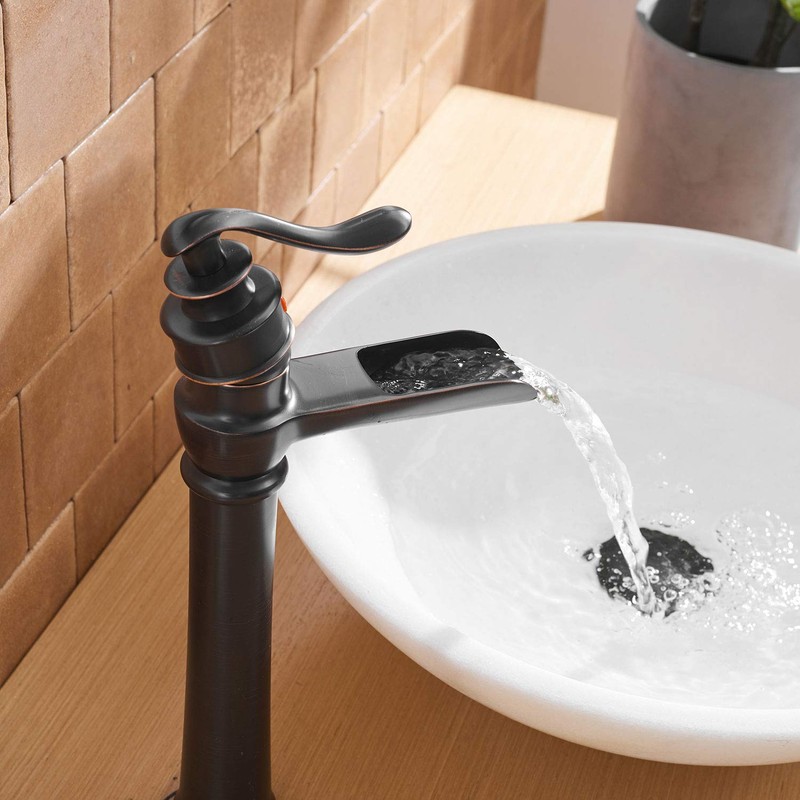 BWE Bathroom Sink Faucet Waterfall Vessel Sink Faucet Singe Hole