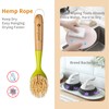 2 Pack Kitchen Dish Brush Bamboo Handle Dish Scrubber Built-in