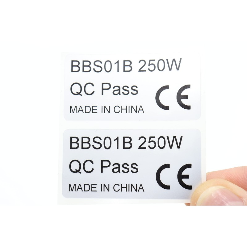 2 x Motor Legal Sticker Type Plate 250 W 36