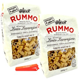 Rummo Tubetti Pasta 1.1 lb. (500g)(Pack of 2) Ditalini Pasta - Tubettini Pastina Pasta - Circle Pasta Rings - Kids Pasta Shapes - Bronze Cut Pasta from Italy - Similar to Stellini - Anellini - Rings - O Shaped Pasta - Slow Dried Pasta - Premium Italian P