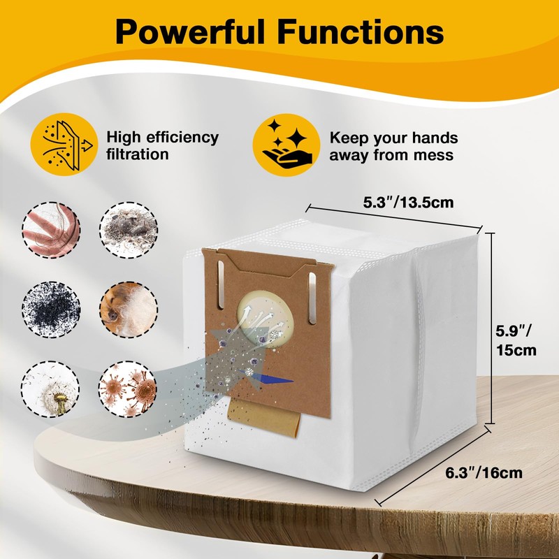 12 Pack Vacuum Dust Bags for Yeedi K781+ Vac Station,