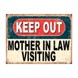 Shawprint Keep Out Mother In Law Visiting Funny Metal Signs Home Pub Indoor & Outdoor Garden Bar Garage Vintage Wall Plaque Gift Retro (A4)