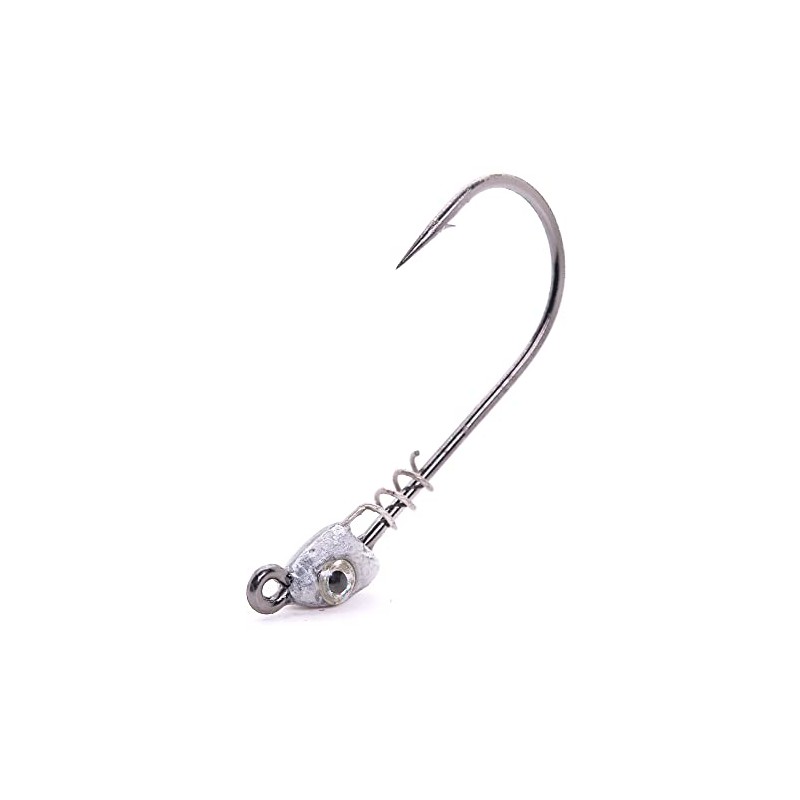Mustad Spring Lock Jig Head, 3/16OZ, 3/0 Hook, Silver