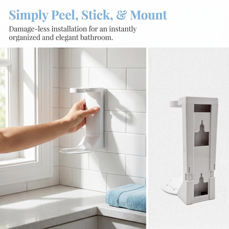 TUNEYA No Drill Shampoo & Conditioner Holders 2 Pack Adhesive