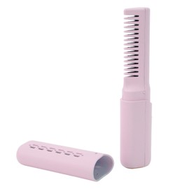 Cepillo Alisador de Pelo sin Cable, Cepillo Alisador Portátil con 3 Temperaturas Ajustables Mini Cepillo Alisador de Pelo para Viaje Plancha de Pelo con Peine Caliente para