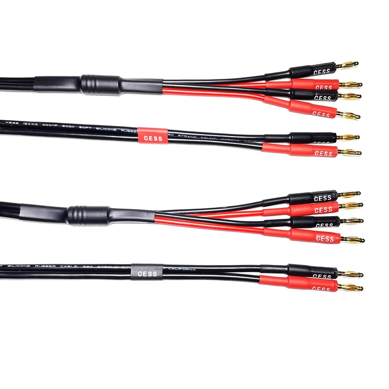 CNCESS Bi-Wire Banana Plug Splitter Speaker Cable, 2 Banana Plugs