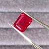 Lab Created Ruby Emerald Cut Loose Gemstone, Vivid Red Synthetic