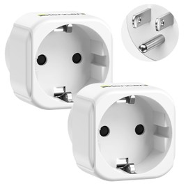 LENCENT 2 Pack Europe to US Plug Adapter,European to USA Adapter, American Outlet Plug Adapter, EU to US Adapter, Europe to USA Travel Plug Converter