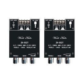2PCS ZK-502T 50Wx2 High Bass Front Audio Amplifier Board Module Subwoofer Dual Channel Stereo