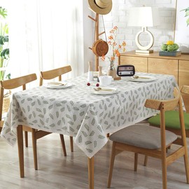 Bringsine Fashion Classic Square Cotton Linen Lace Leaves Tablecloth, Washable Tablecloth Vintage Dinner Picnic Table Cloth Home Decorative Cover(Square, 55 x 55 Inch