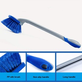 Juego de 3 cepillos largos azules para llantas y neumáticos para cepillos de neumáticos de auto para limpiar ruedas, cepillo para polvo de lavado con asa, suministros especiales para cepillo para polvo de lavado automático, accesorio de motocicleta, poste