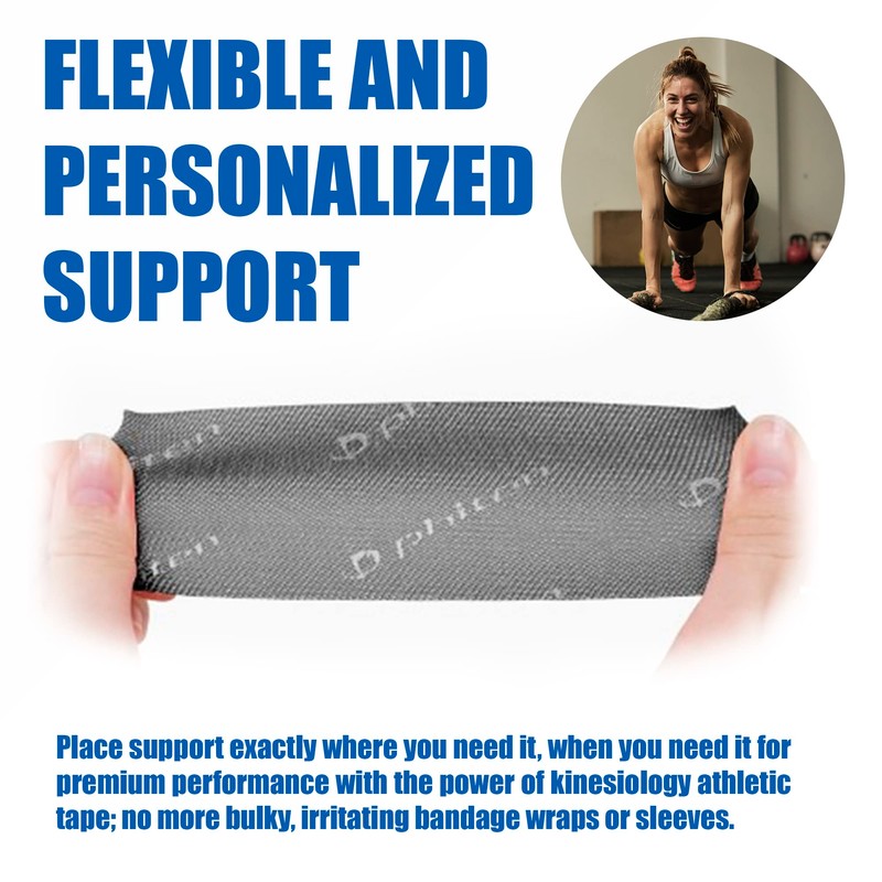 Phiten Metallic Black Metallic Tape 2.0 x 1.7 ft (5.0