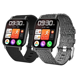 Compatible for Popglory P66 Smart Watch Band, Lamshaw Breathable Nylon Woven Fabric Replacement Accessory Strap Compatible for MorePro H56 Smart Watch / Kimnix T99 Pro Watch / LESHIDO CS08 1.85"