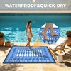 4'x6' Reversible Waterproof Outdoor Rug Blue Geometric Patio Mat