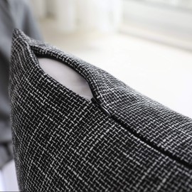 Kevin Textile Soft Pillow Covers Faux Linen Square Decorative Cushion Cover Pillowcase with Hidden Zipper, 2 Packs, 20x20 inch, Black