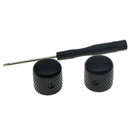 KAISH Set of 2 Black Metal Guitar Dome Knobs Bass Knob with Set Screw for Telecaster/Tele Guitar
